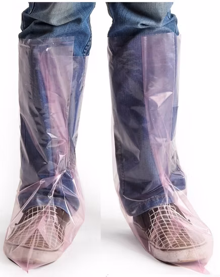 Disposable Shoe Cover Binding High Overboots Farm Foot Cover Rain Proof Pasture Pig Farm Thicken Plastic Shoecover